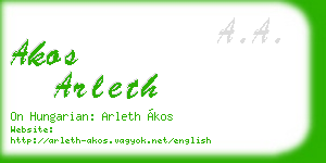 akos arleth business card